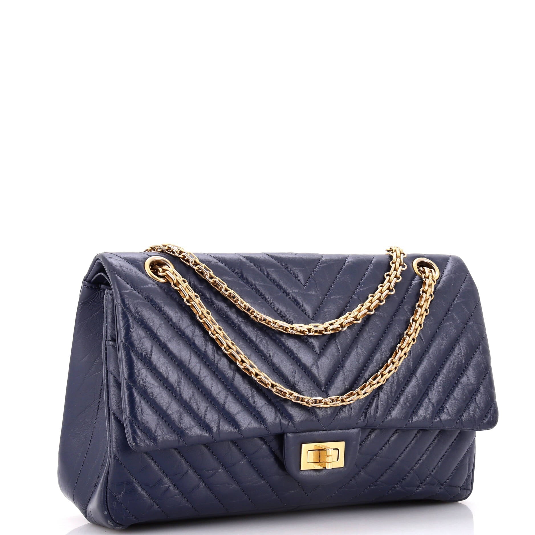 Chanel Reissue 2.55 Flap Bag Chevron Aged Calfskin 226