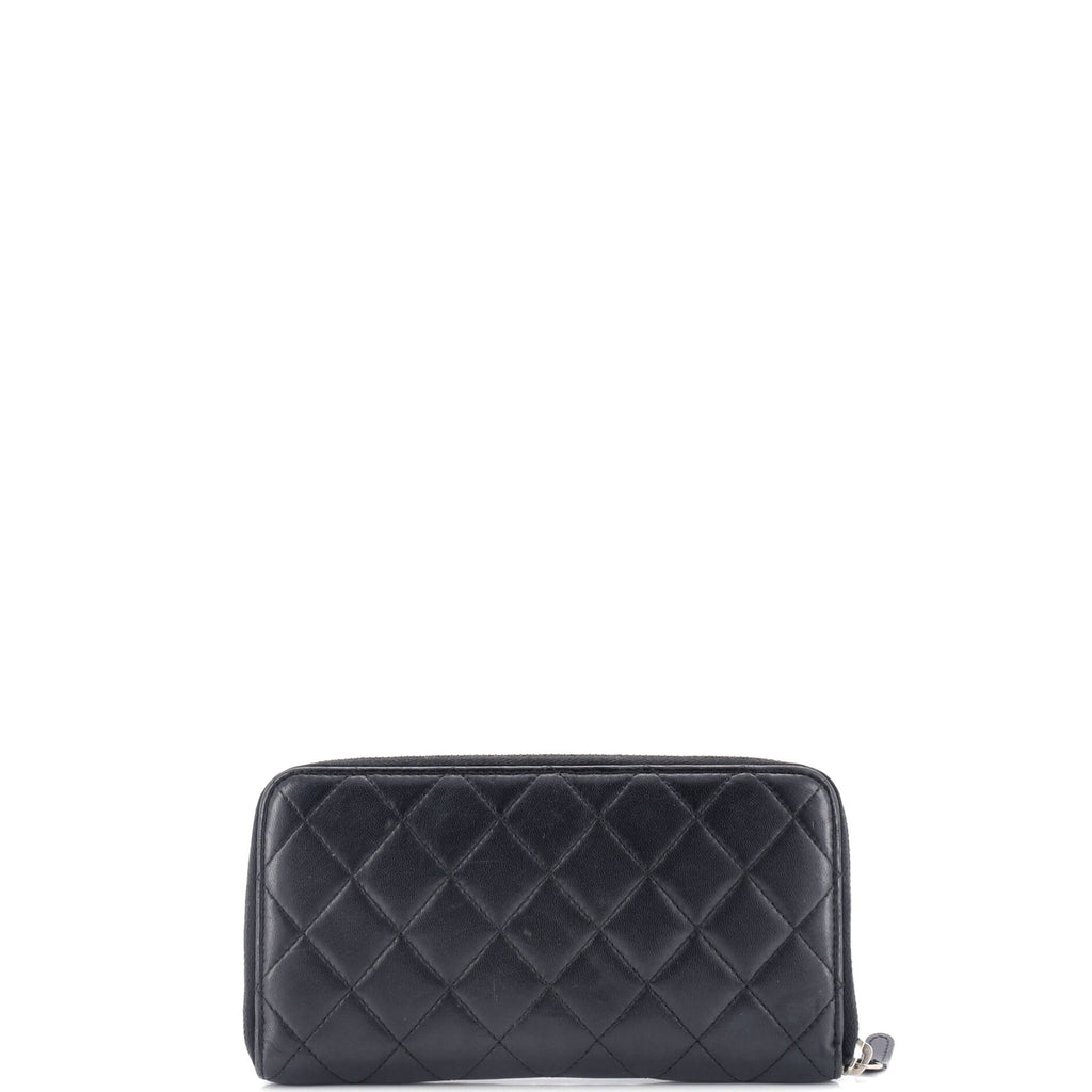 Chanel Zip Around Wallet Quilted Lambskin Long