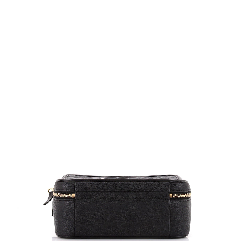 Chanel Filigree Vanity Case Quilted Caviar Large