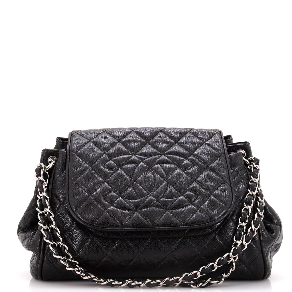 Chanel Timeless Accordion Flap Bag Quilted Caviar