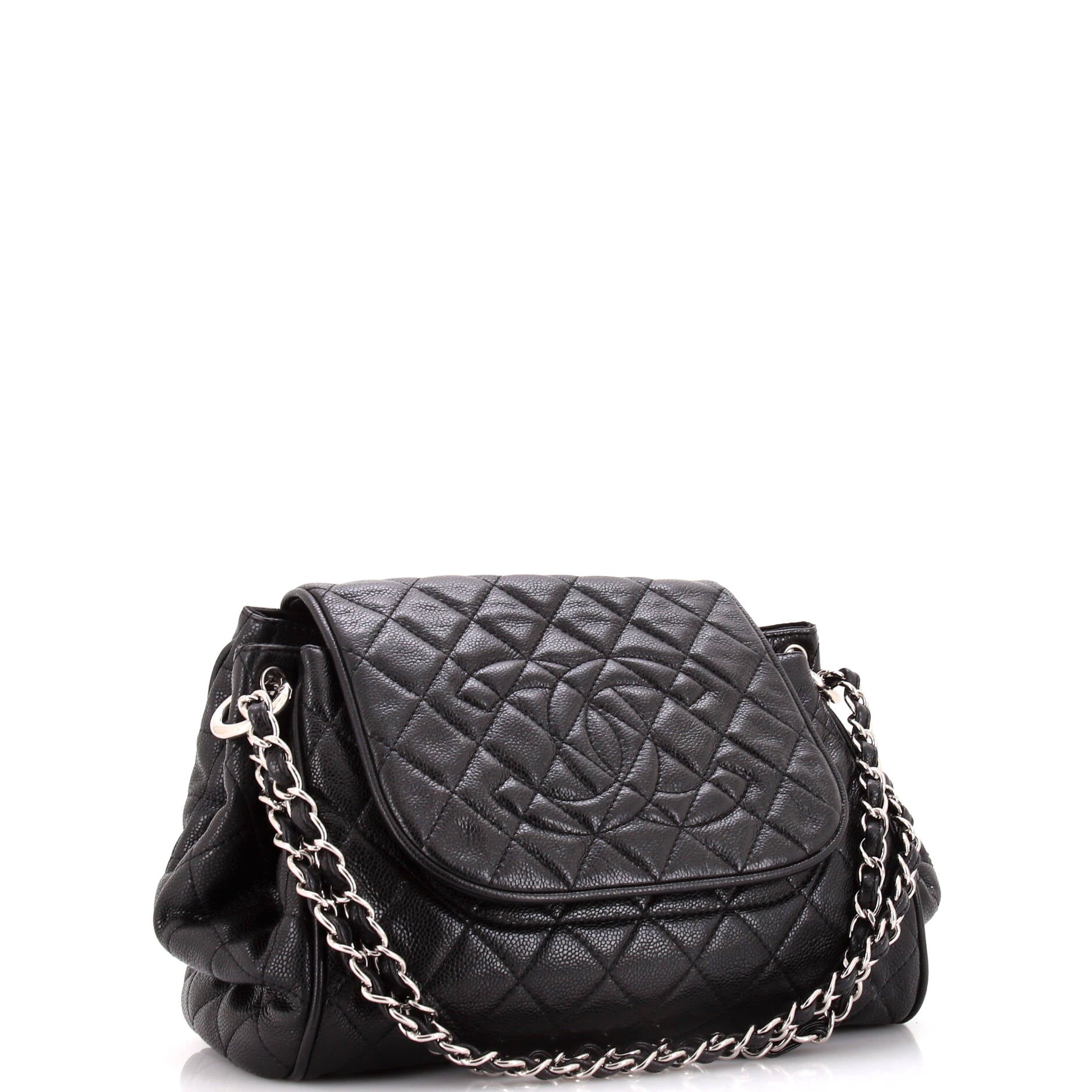 Chanel Timeless Accordion Flap Bag Quilted Caviar