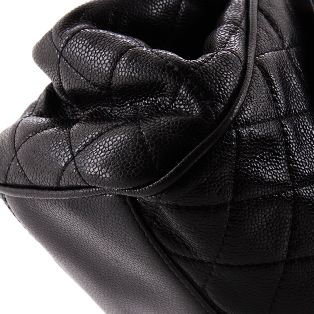 Chanel Timeless Accordion Flap Bag Quilted Caviar
