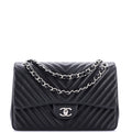 Chanel Classic Double Flap Bag Chevron Lambskin Jumbo