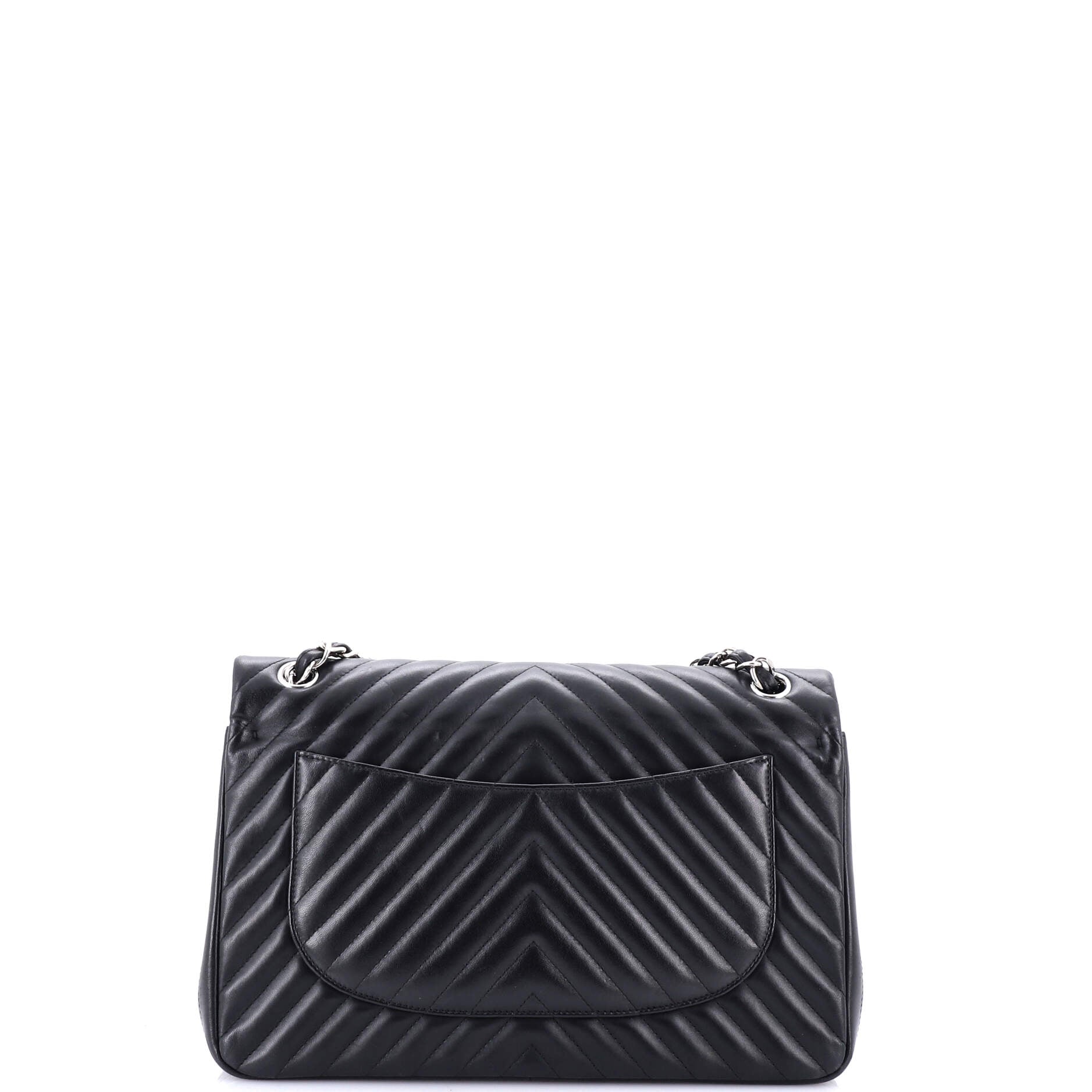 Chanel Classic Double Flap Bag Chevron Lambskin Jumbo