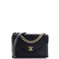 Chanel Coco Chevron Flap Bag Stitched Calfskin Small