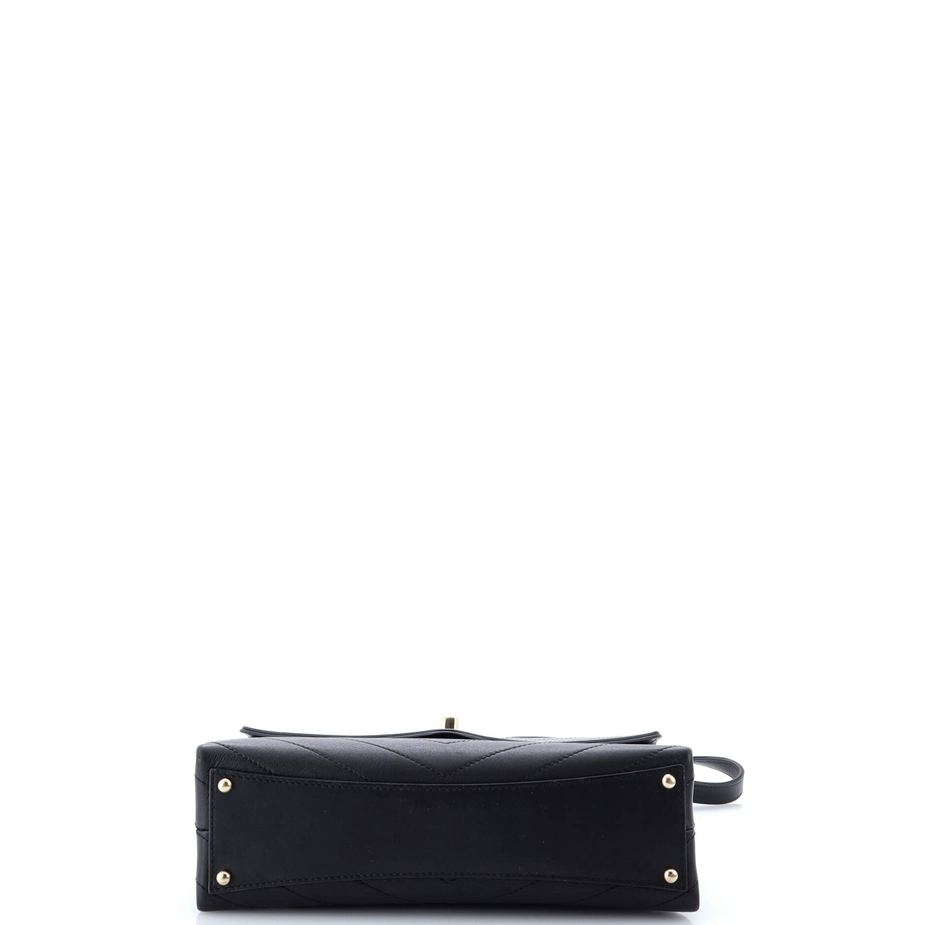 Chanel Coco Chevron Flap Bag Stitched Calfskin Small
