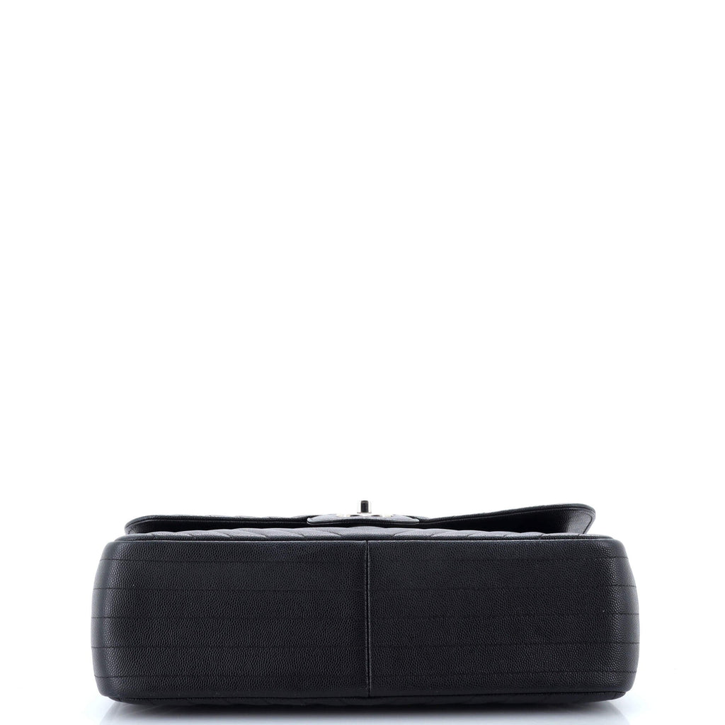 Chanel Classic Double Flap Bag Chevron Caviar Jumbo