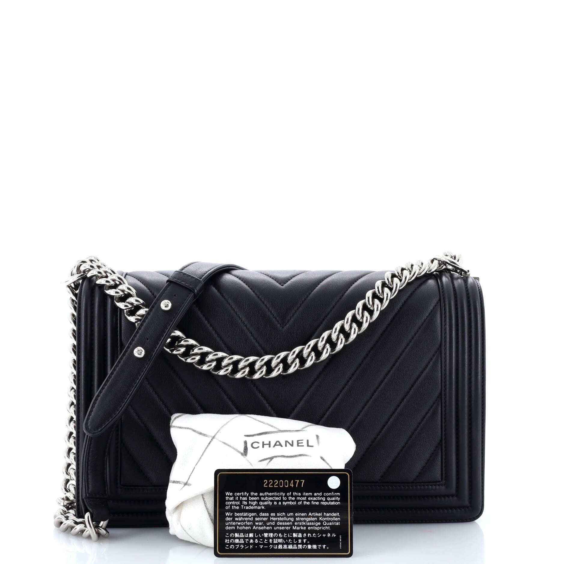Chanel Boy Flap Bag Chevron Calfskin New Medium