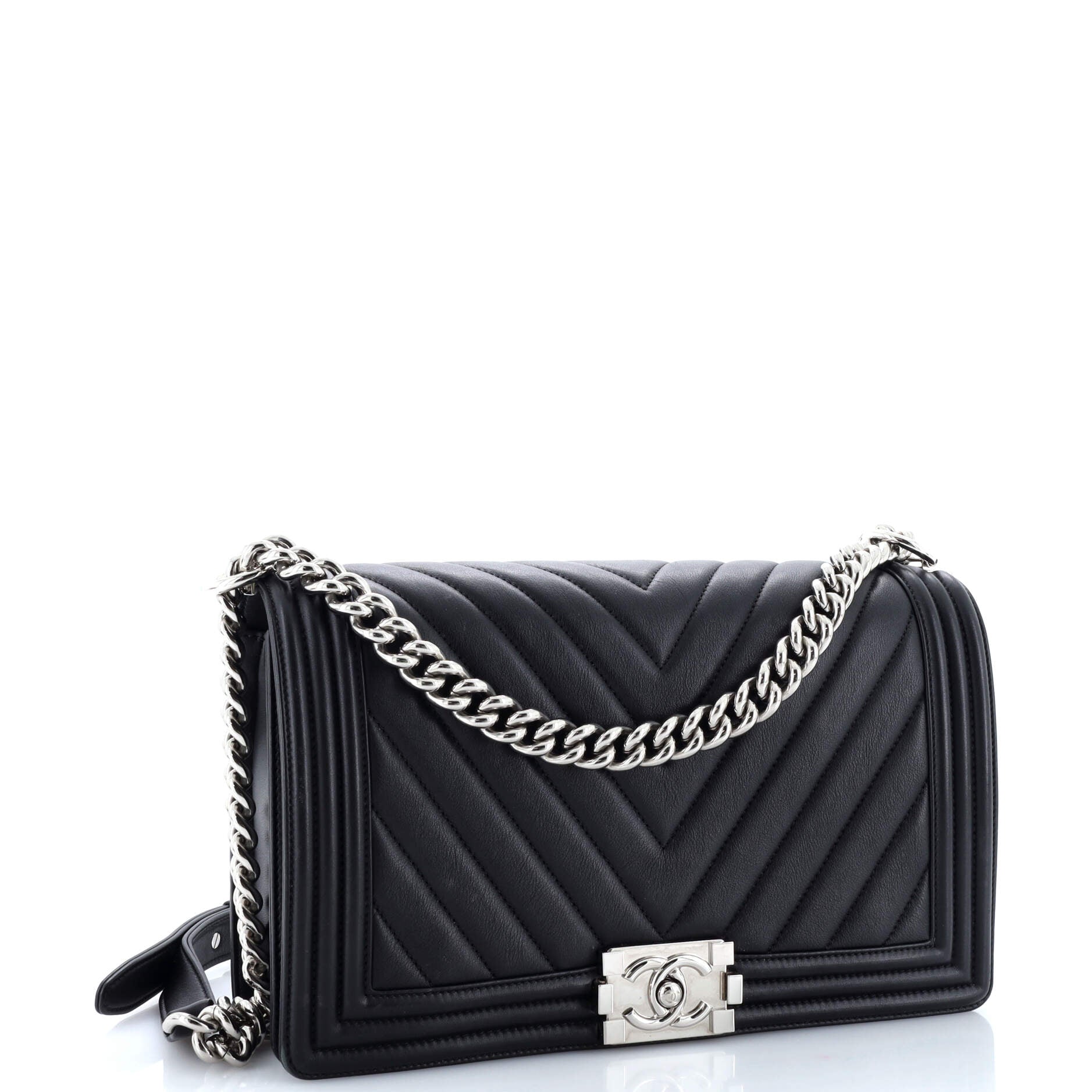 Chanel Boy Flap Bag Chevron Calfskin New Medium