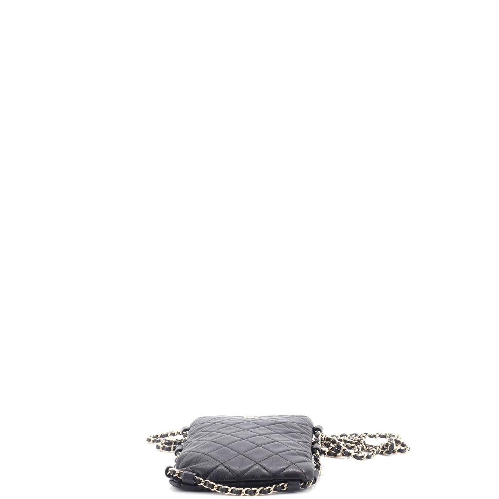 Chanel Chain Around Flat Phone Holder Crossbody Quilted Lambskin