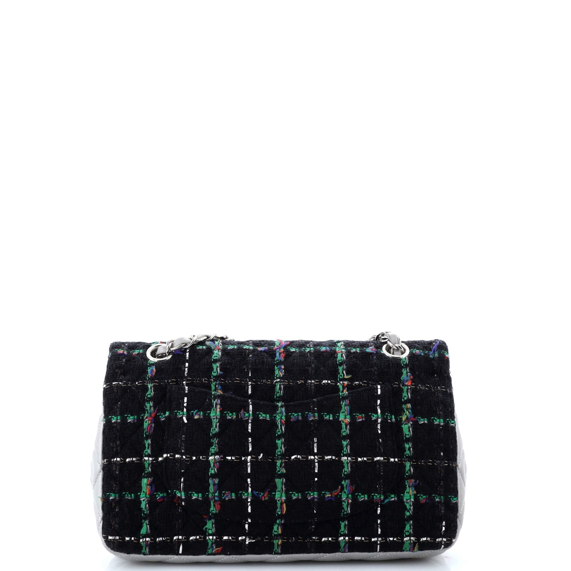 Chanel Classic Double Flap Bag Tweed and Quilted Lambskin Medium