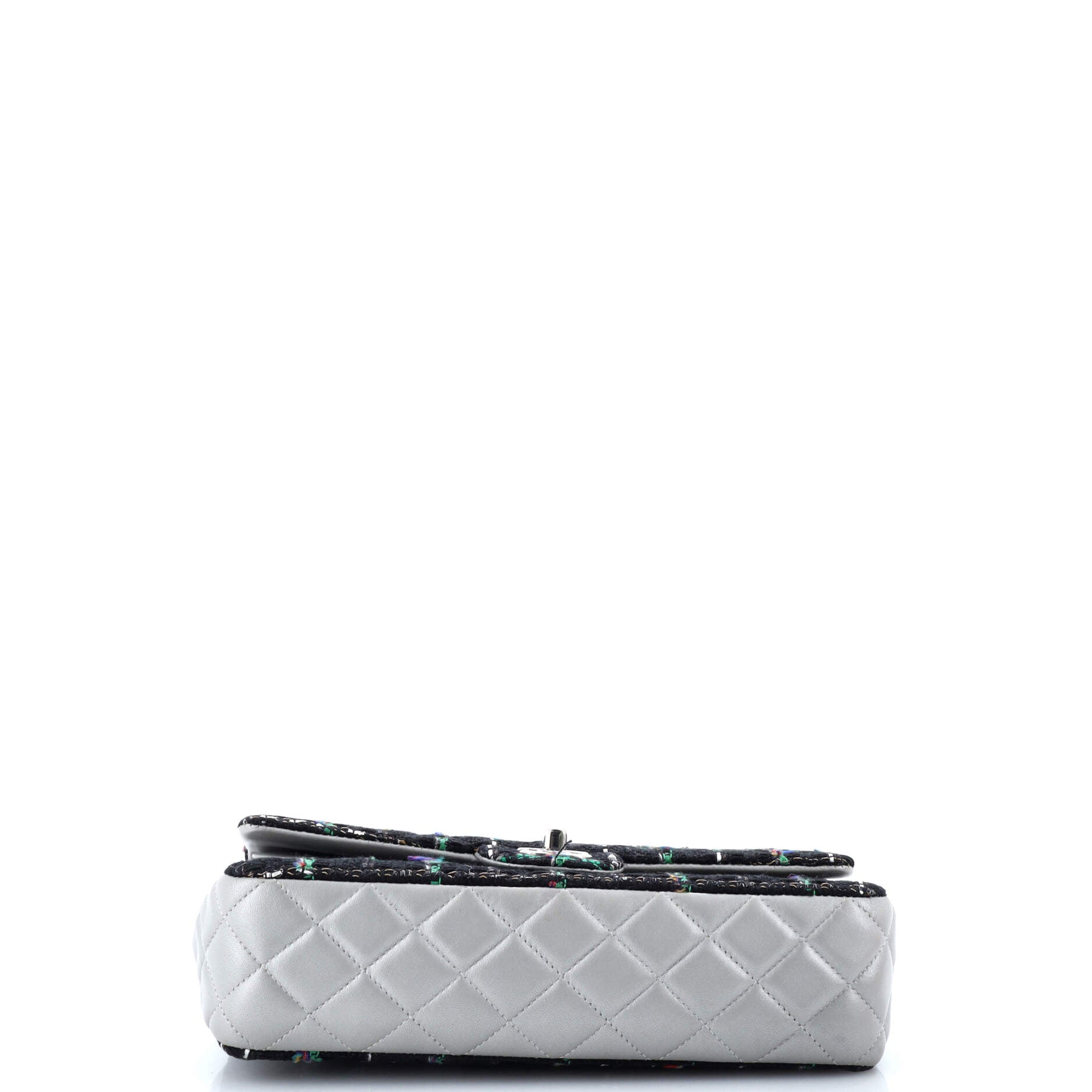 Chanel Classic Double Flap Bag Tweed and Quilted Lambskin Medium
