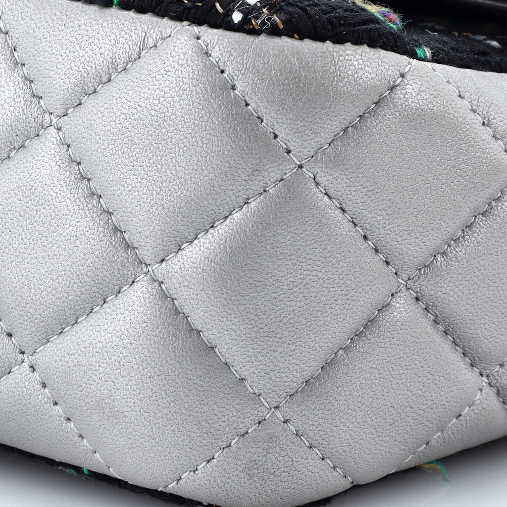 Chanel Classic Double Flap Bag Tweed and Quilted Lambskin Medium