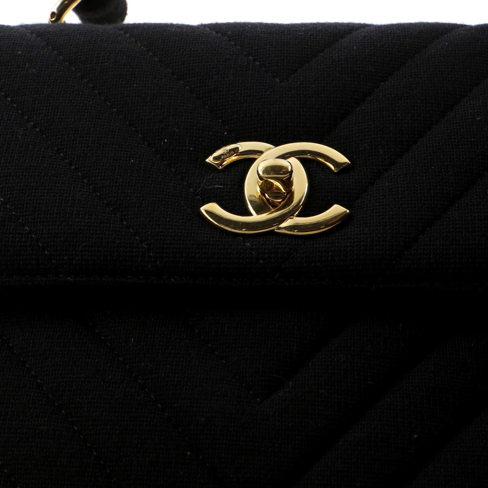 Chanel Trendy CC Top Handle Bag Chevron Jersey Small