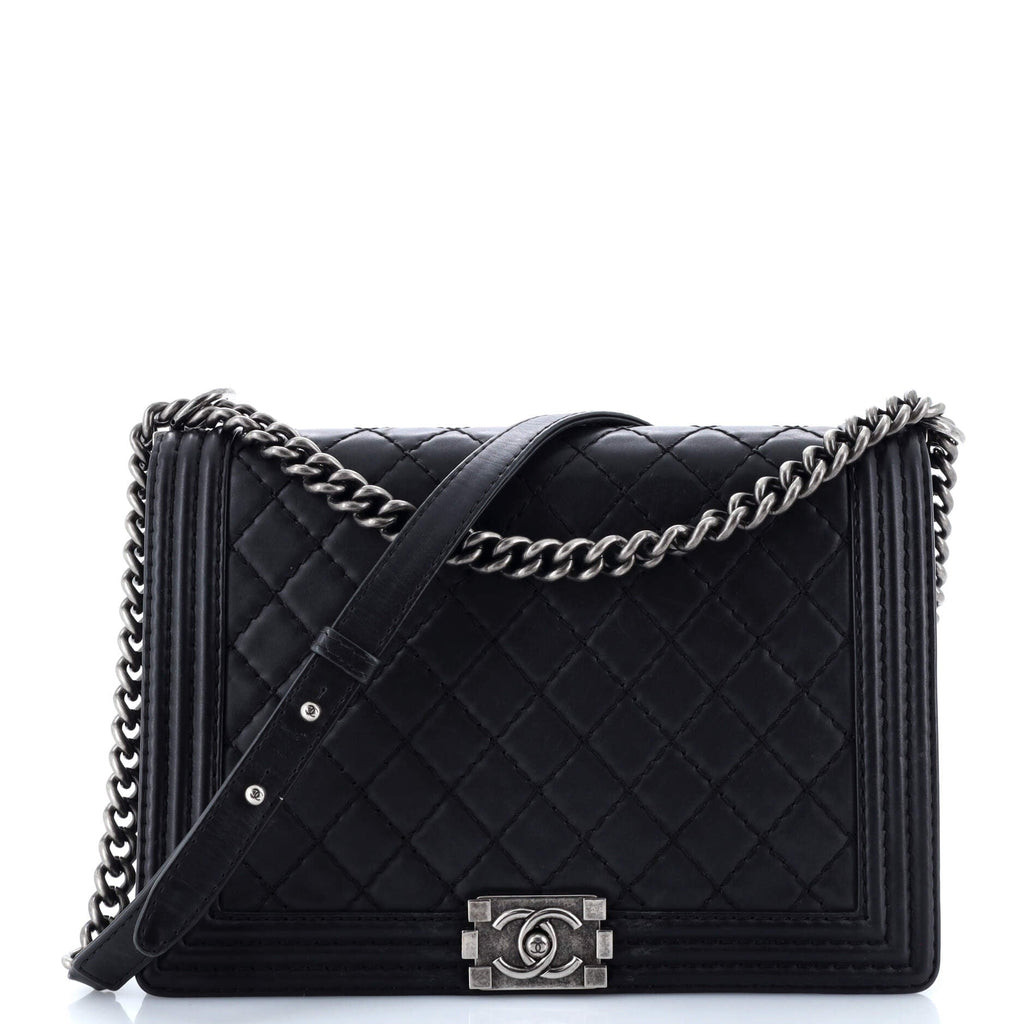 Chanel Stitch Boy Flap Bag Quilted Calfskin Large