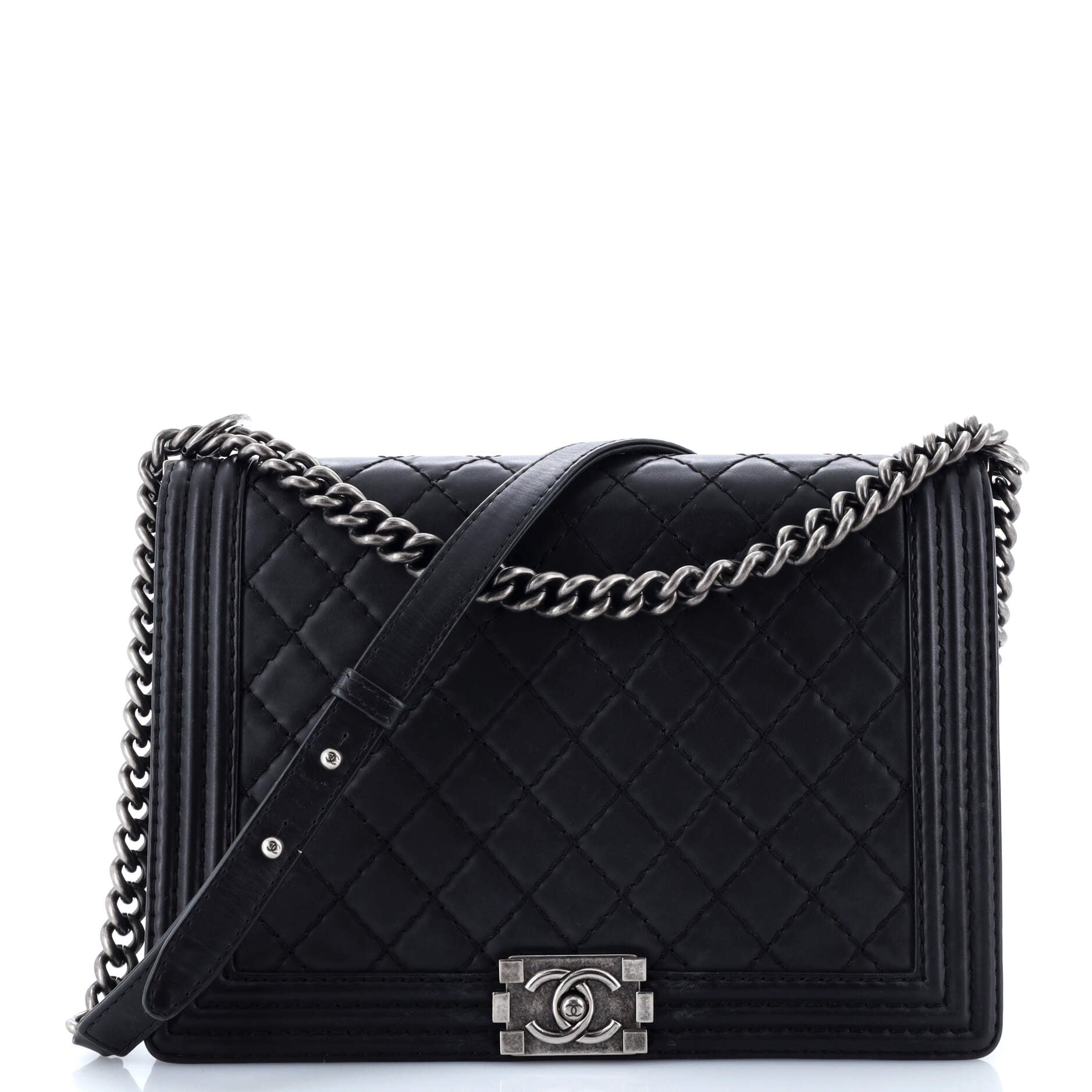Chanel Stitch Boy Flap Bag Quilted Calfskin Large