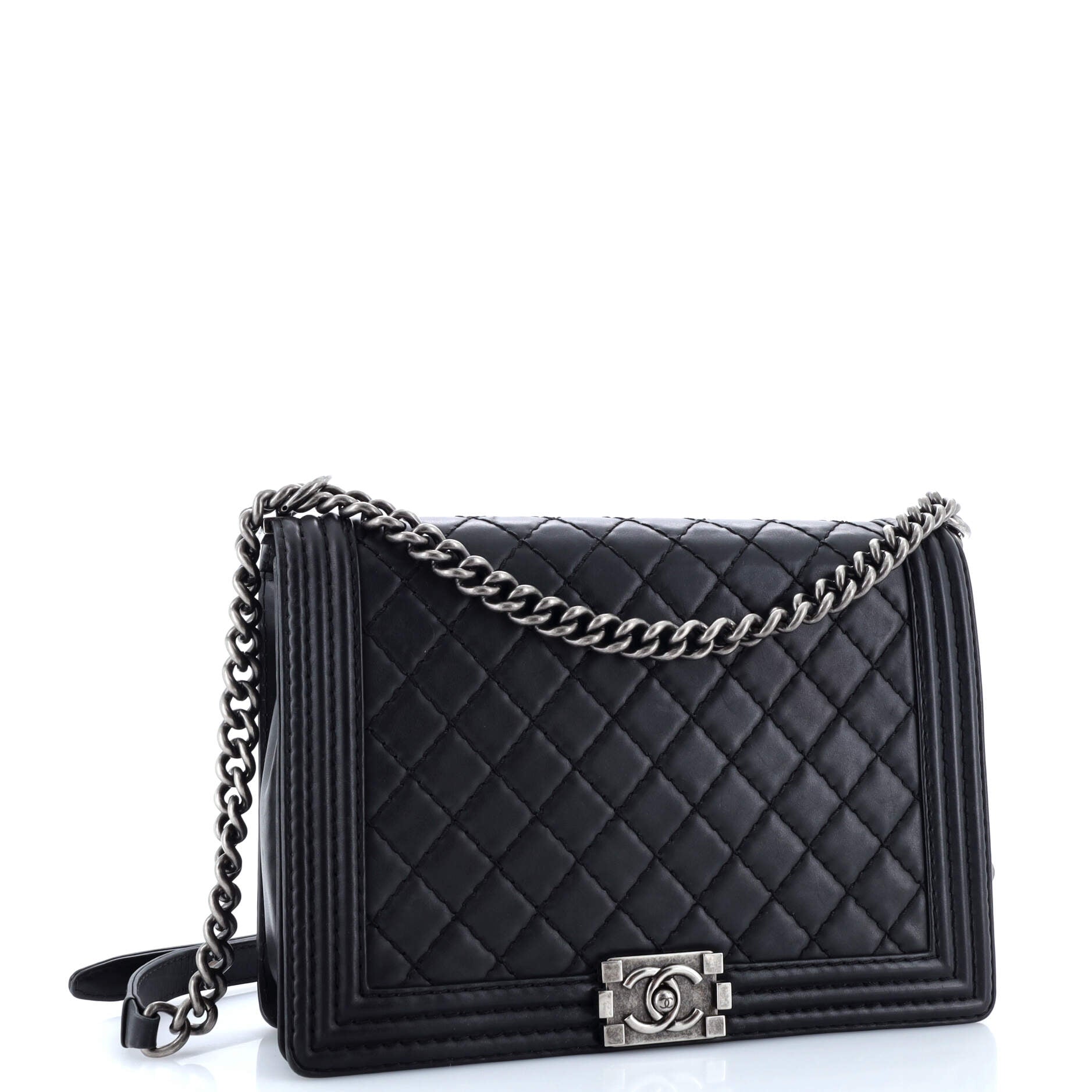 Chanel Stitch Boy Flap Bag Quilted Calfskin Large