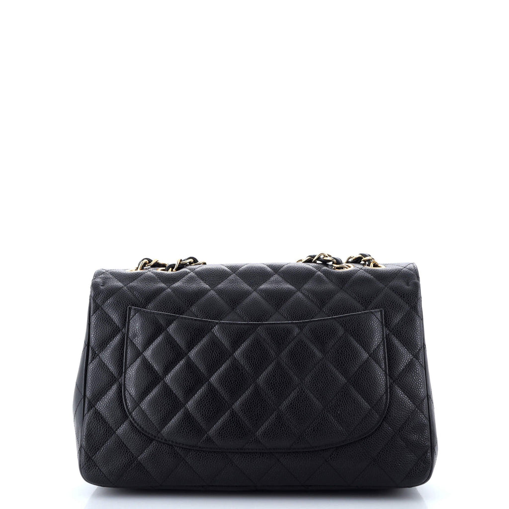 Chanel Classic Single Flap Bag Quilted Caviar Jumbo