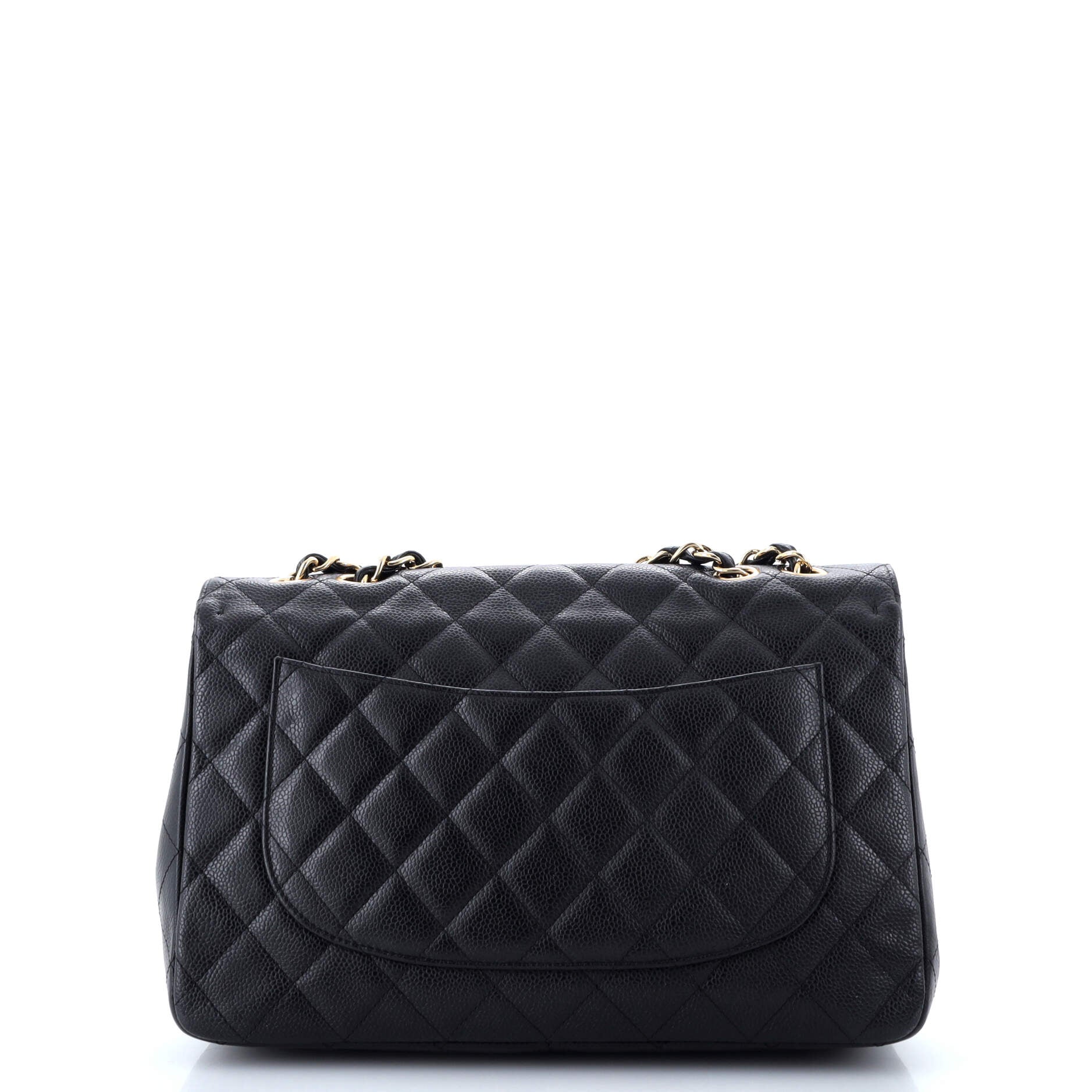 Chanel Classic Single Flap Bag Quilted Caviar Jumbo