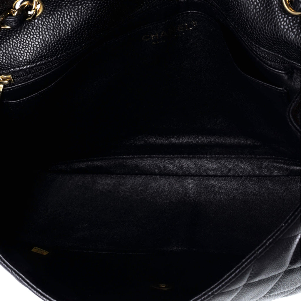 Chanel Classic Single Flap Bag Quilted Caviar Jumbo