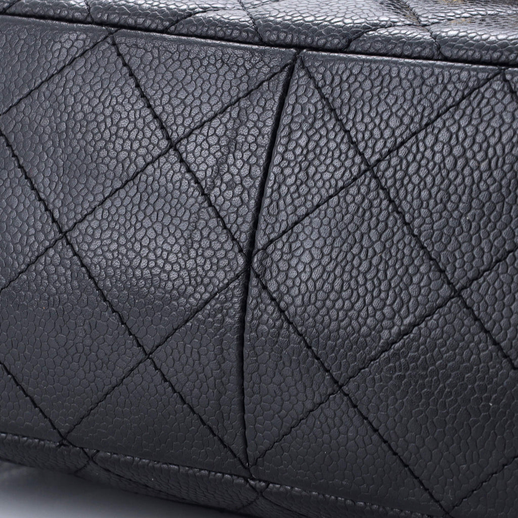 Chanel Classic Single Flap Bag Quilted Caviar Jumbo