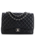 Chanel Classic Double Flap Bag Quilted Caviar Maxi