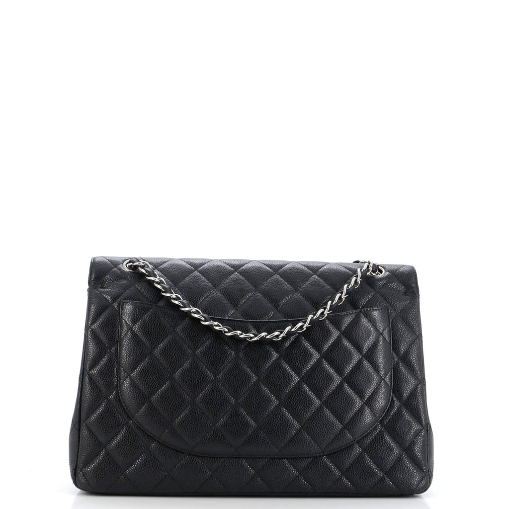 Chanel Classic Double Flap Bag Quilted Caviar Maxi