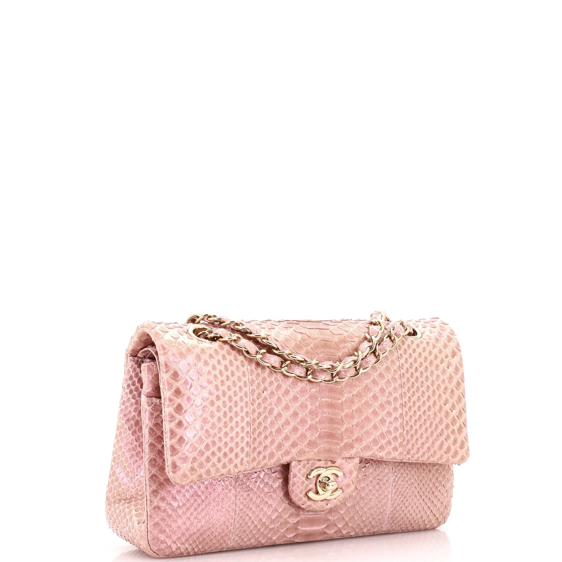 Chanel Classic Double Flap Bag Iridescent Python Medium