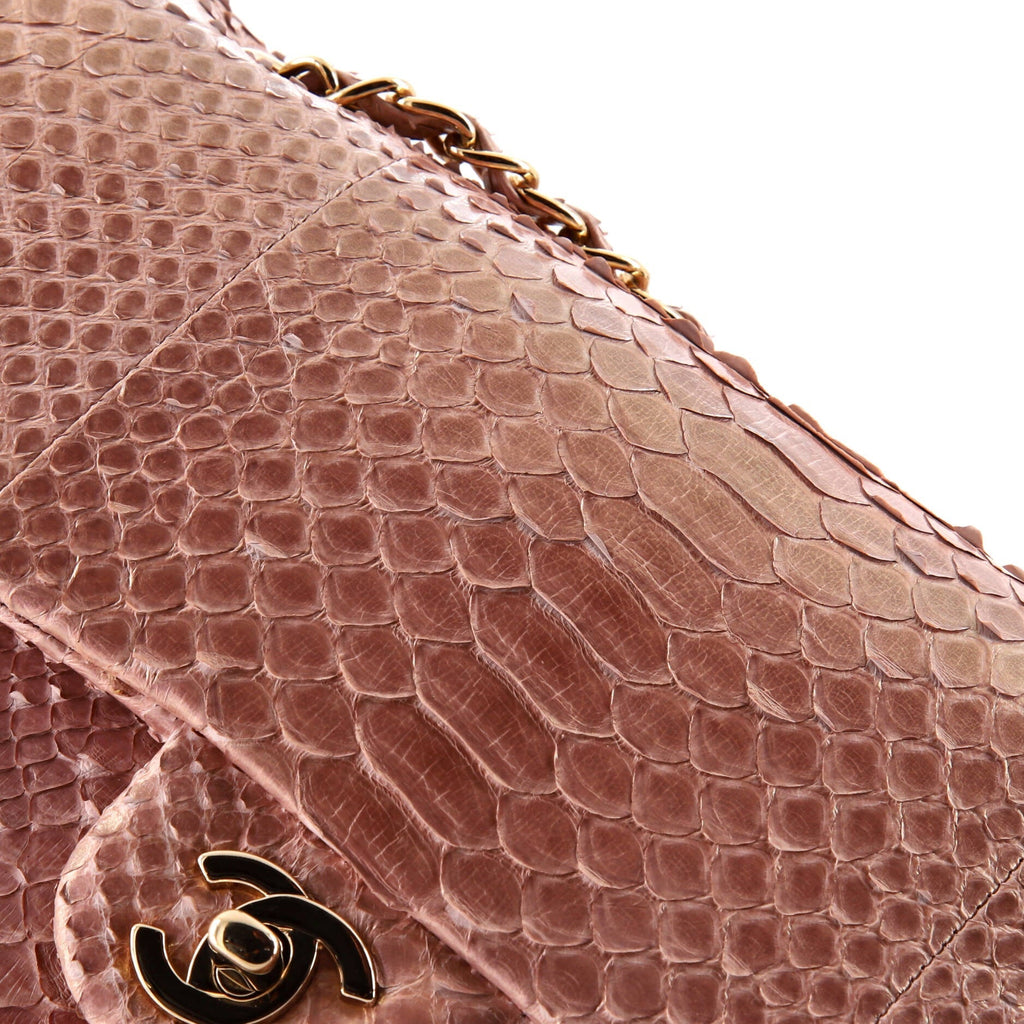 Chanel Classic Double Flap Bag Iridescent Python Medium