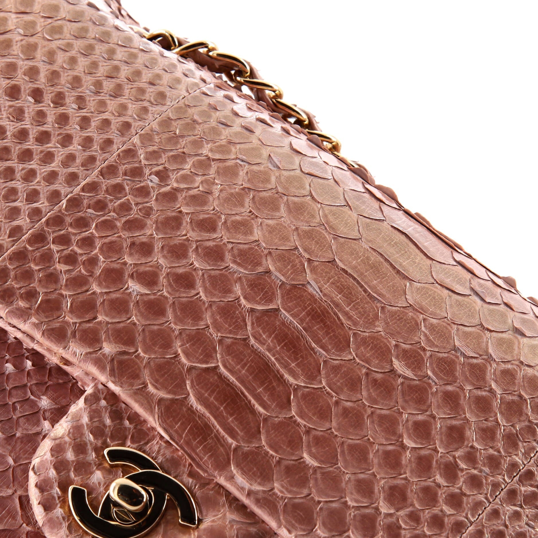 Chanel Classic Double Flap Bag Iridescent Python Medium