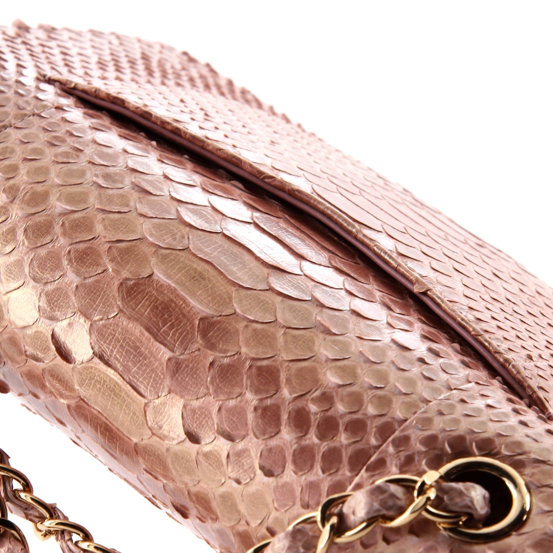 Chanel Classic Double Flap Bag Iridescent Python Medium