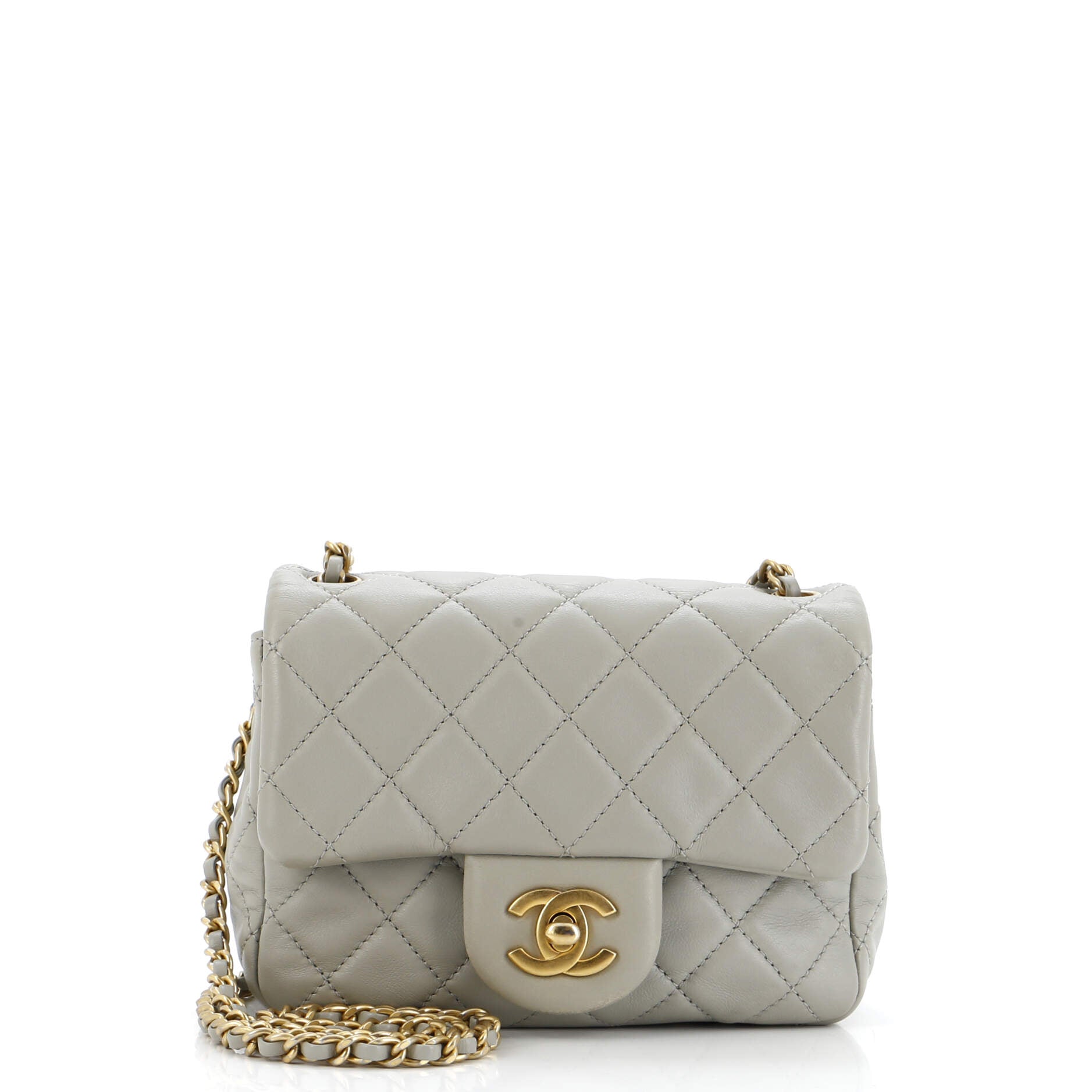 Chanel Pearl Crush Square Flap Bag Quilted Lambskin Mini