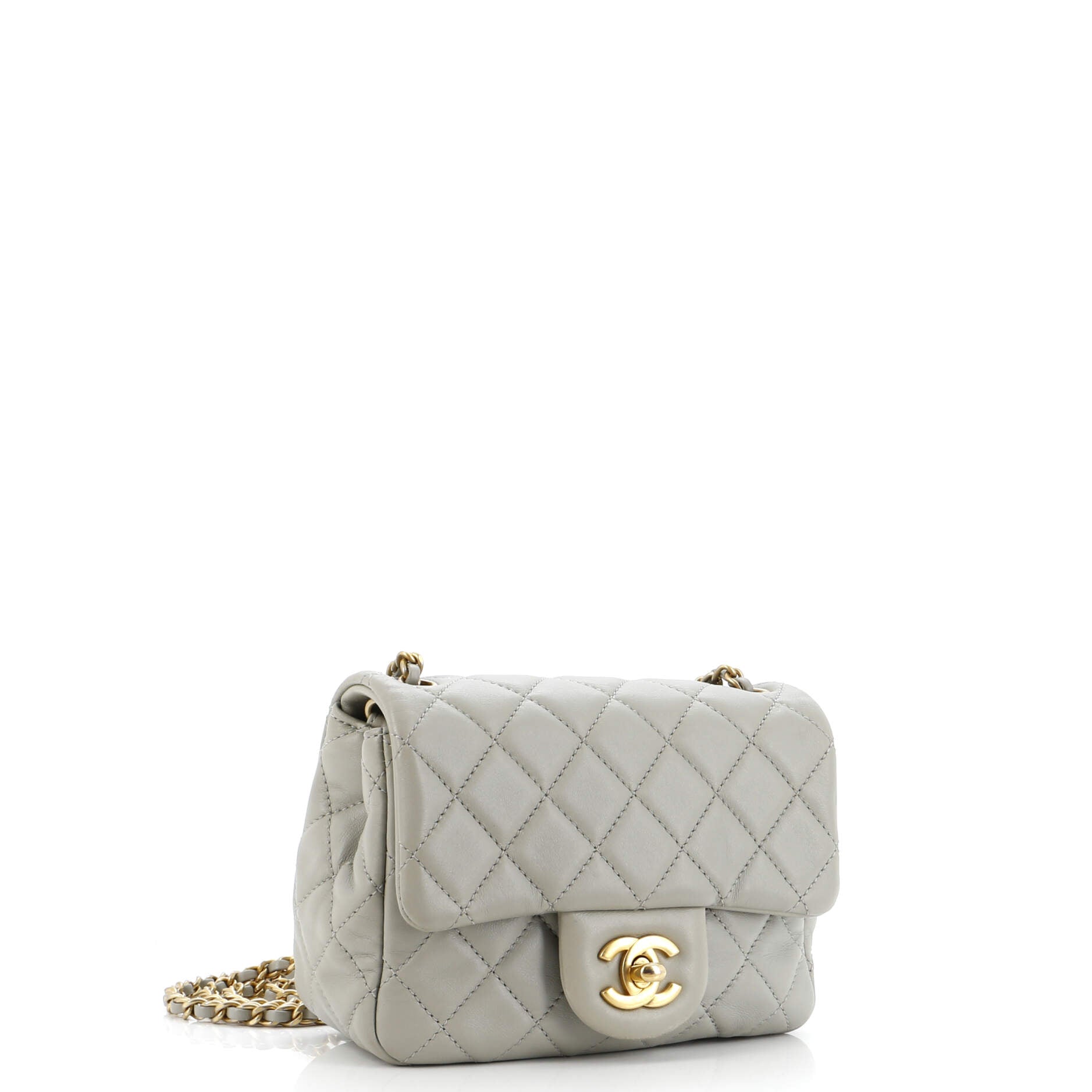 Chanel Pearl Crush Square Flap Bag Quilted Lambskin Mini