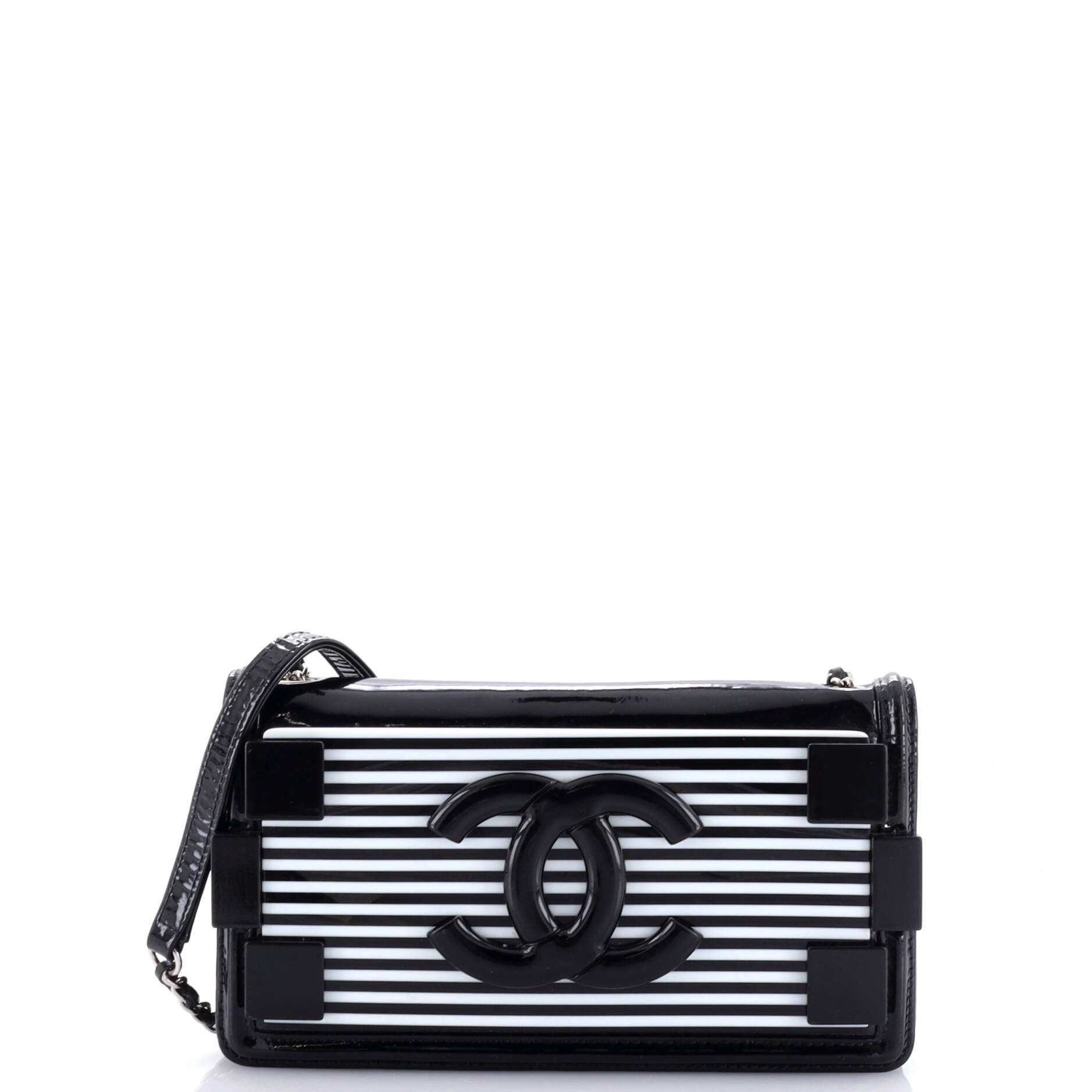 Chanel Boy Brick Flap Bag Striped  and Plexiglass Horizontal