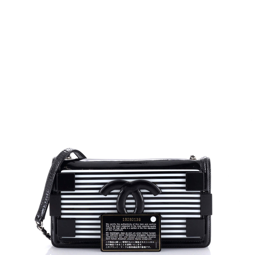 Chanel Boy Brick Flap Bag Striped  and Plexiglass Horizontal