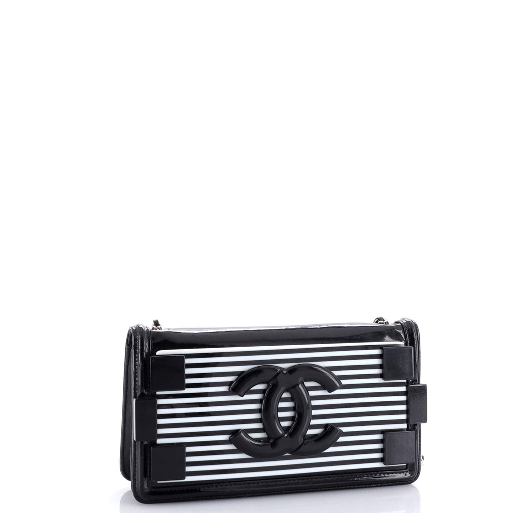 Chanel Boy Brick Flap Bag Striped  and Plexiglass Horizontal