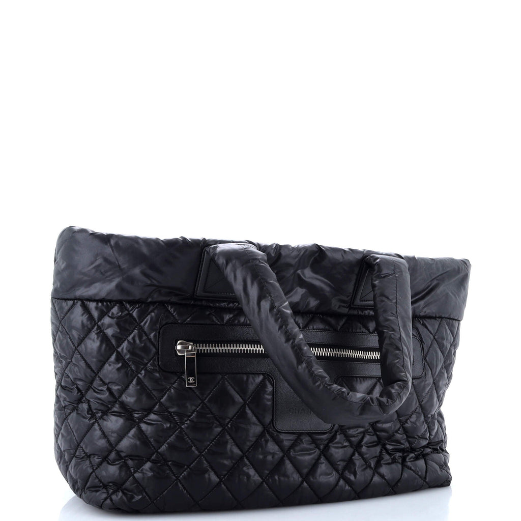 Chanel Coco Cocoon Zipped Tote Quilted Nylon Large
