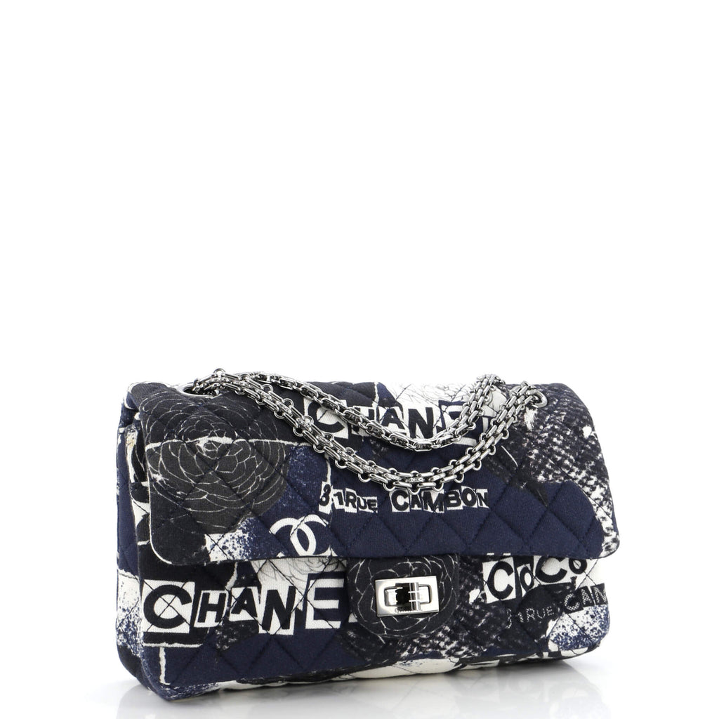 Chanel Reissue 2.55 Flap Bag Quilted Printed Jersey 225
