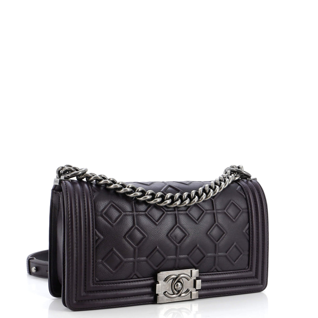Chanel Arabesque Boy Flap Bag Embossed Calfskin Old Medium
