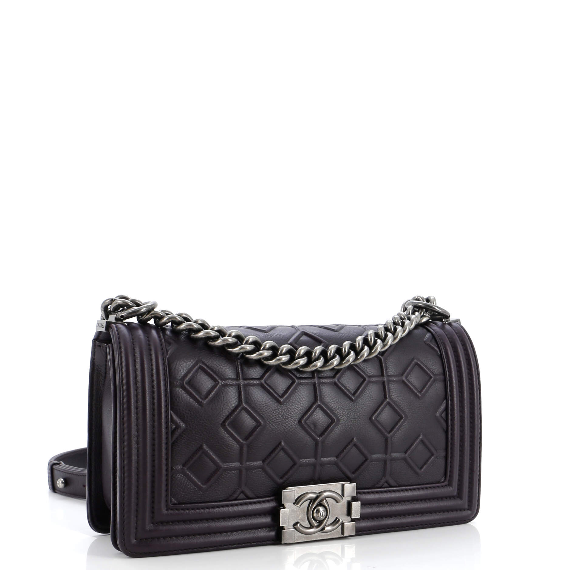 Chanel Arabesque Boy Flap Bag Embossed Calfskin Old Medium