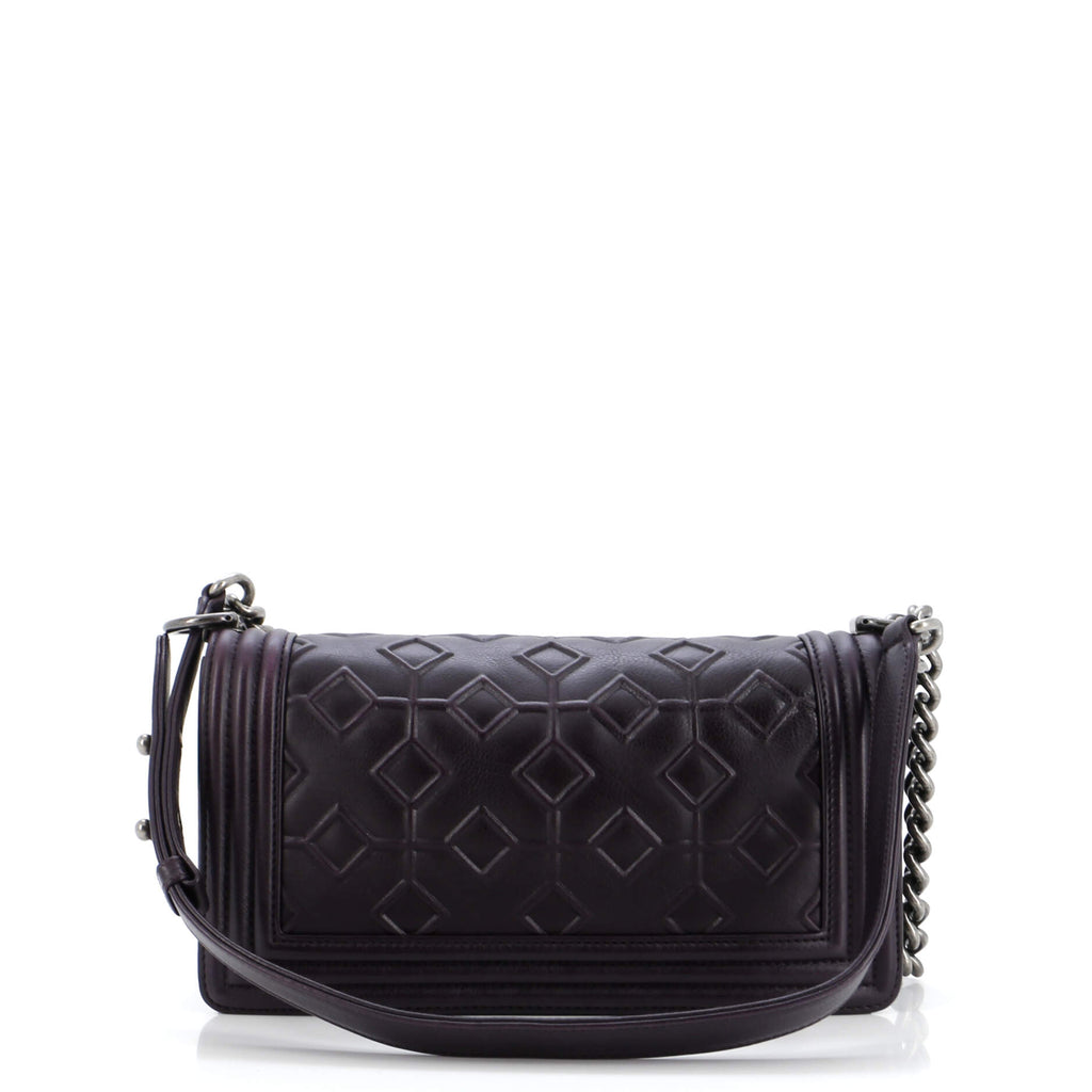 Chanel Arabesque Boy Flap Bag Embossed Calfskin Old Medium