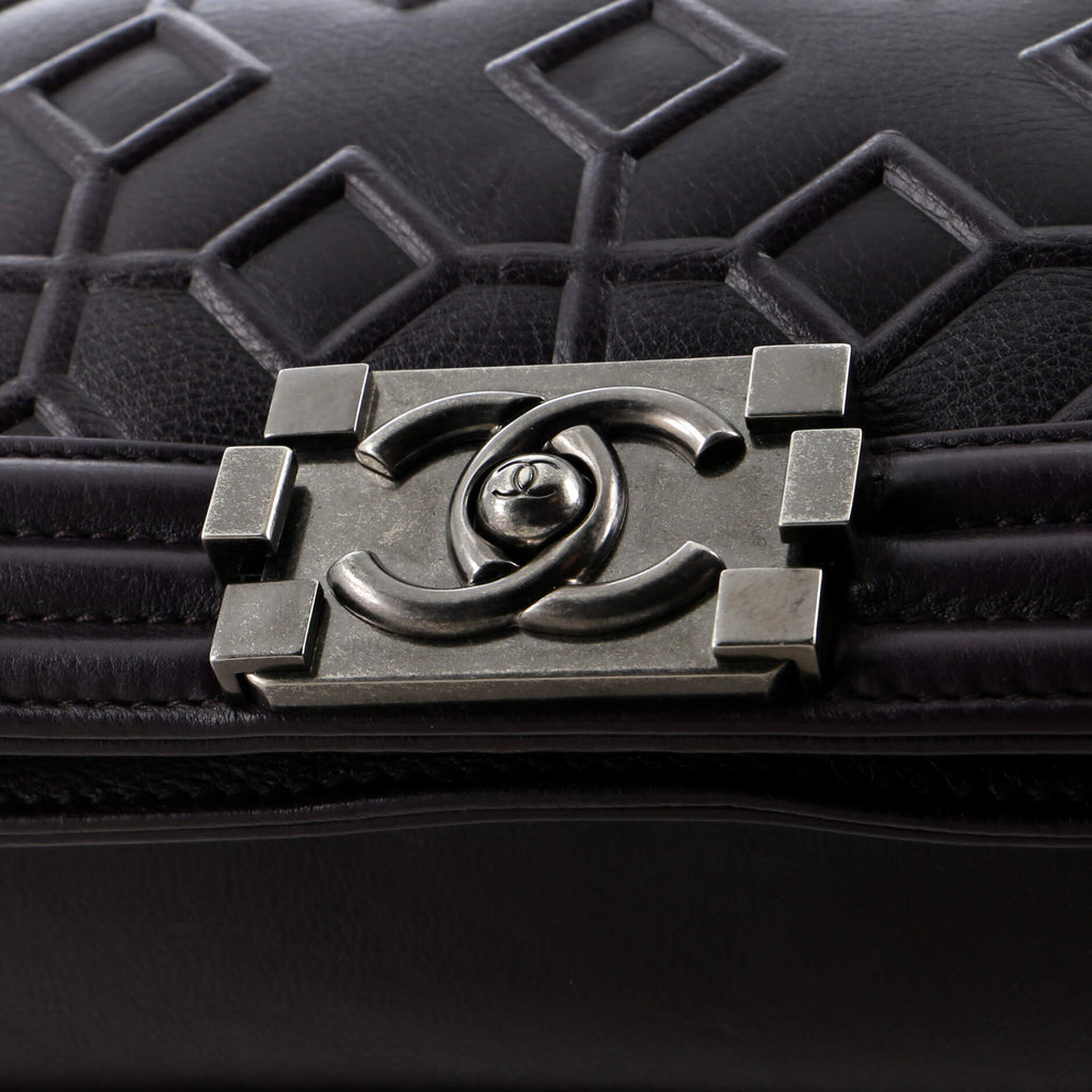 Chanel Arabesque Boy Flap Bag Embossed Calfskin Old Medium