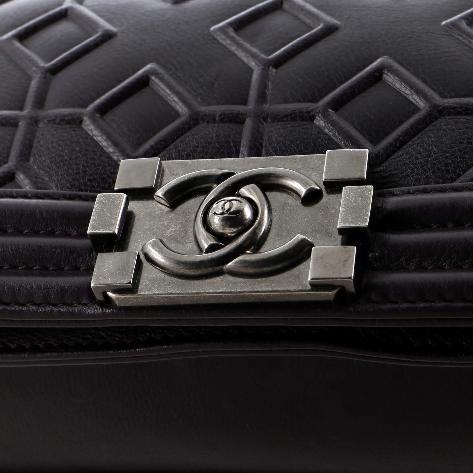 Chanel Arabesque Boy Flap Bag Embossed Calfskin Old Medium