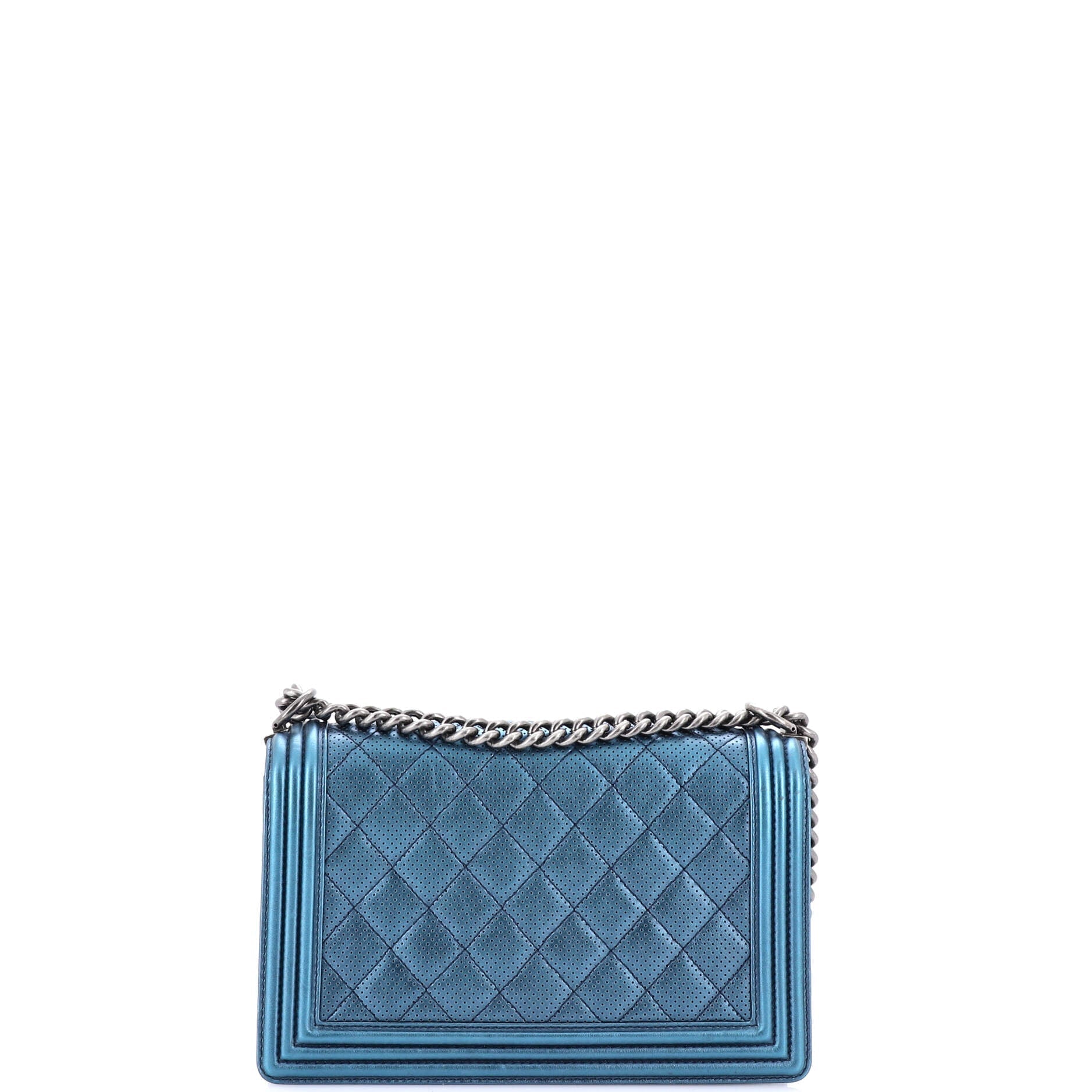 Chanel Boy Flap Bag Quilted Perforated Lambskin New Medium