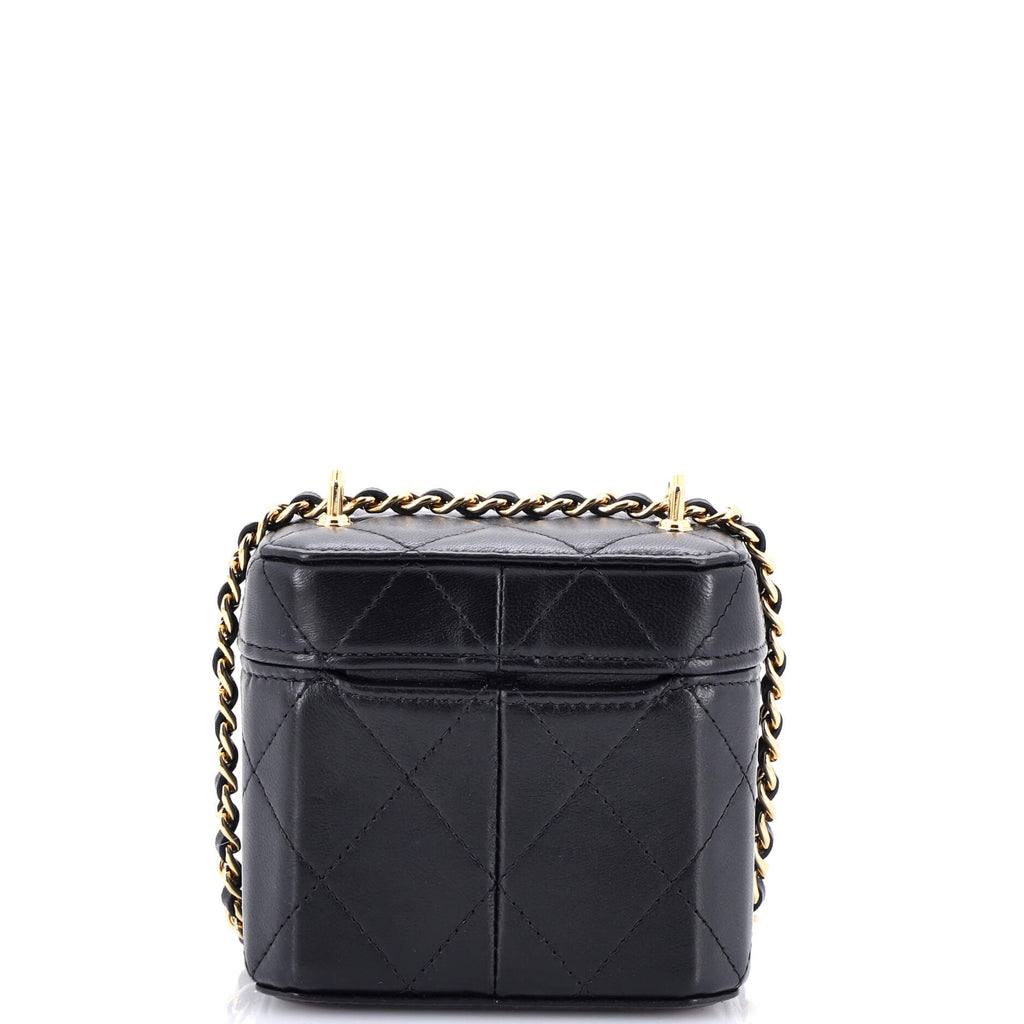 Chanel CC Turnlock Box Vanity Case with Chain Quilted Lambskin Mini
