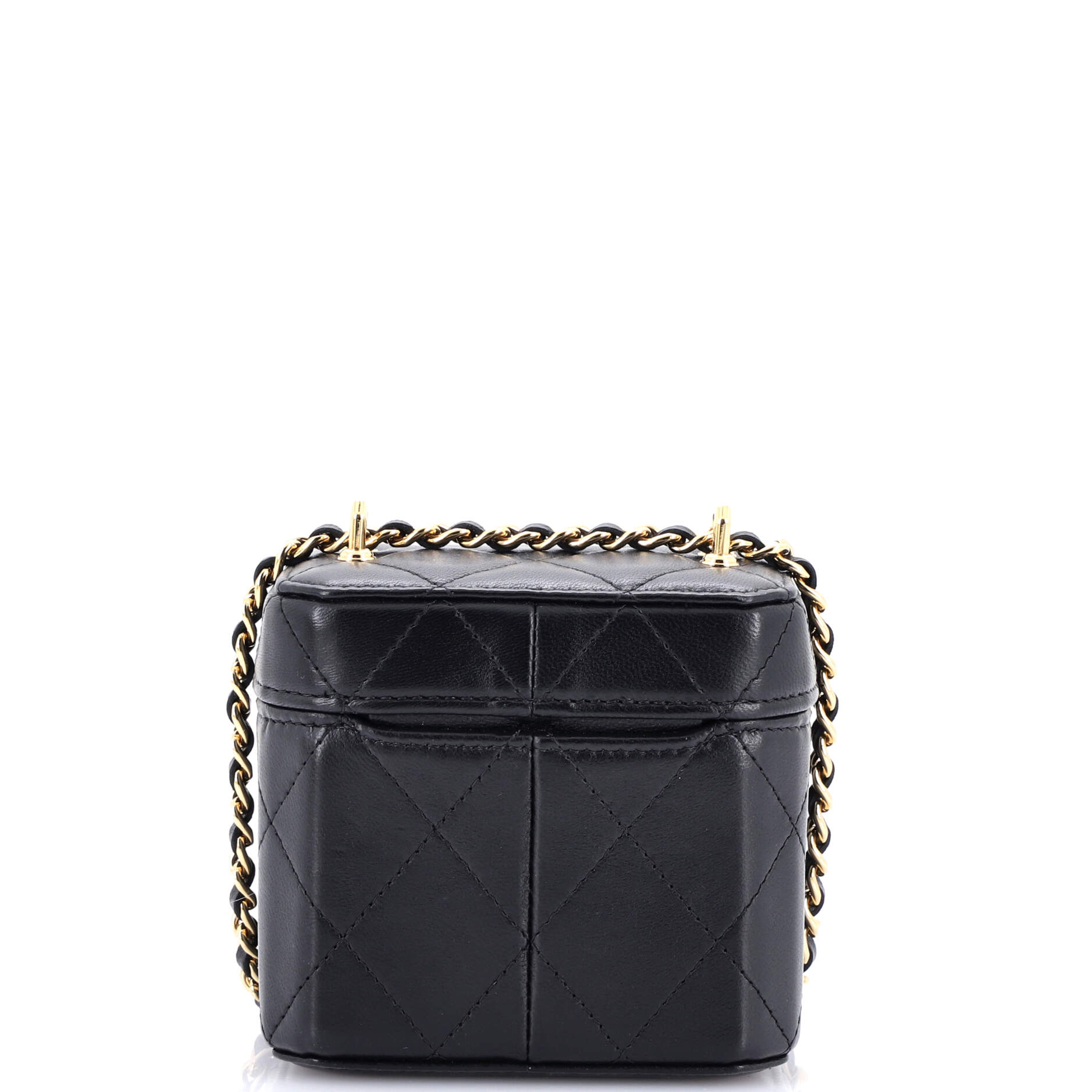 Chanel CC Turnlock Box Vanity Case with Chain Quilted Lambskin Mini