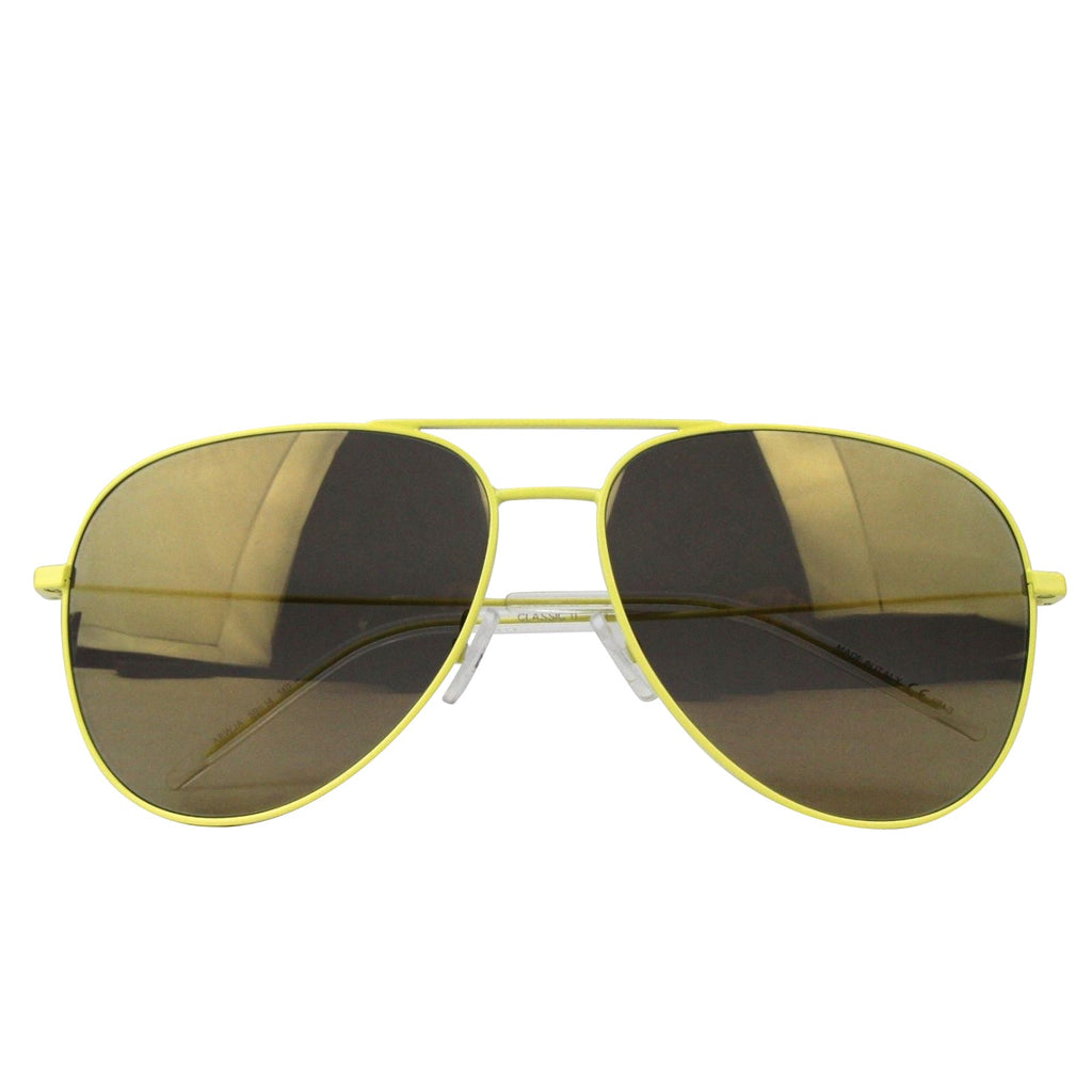 Saint Laurent Men's Yellow Metal Classic 11 Aviator Sunglasses