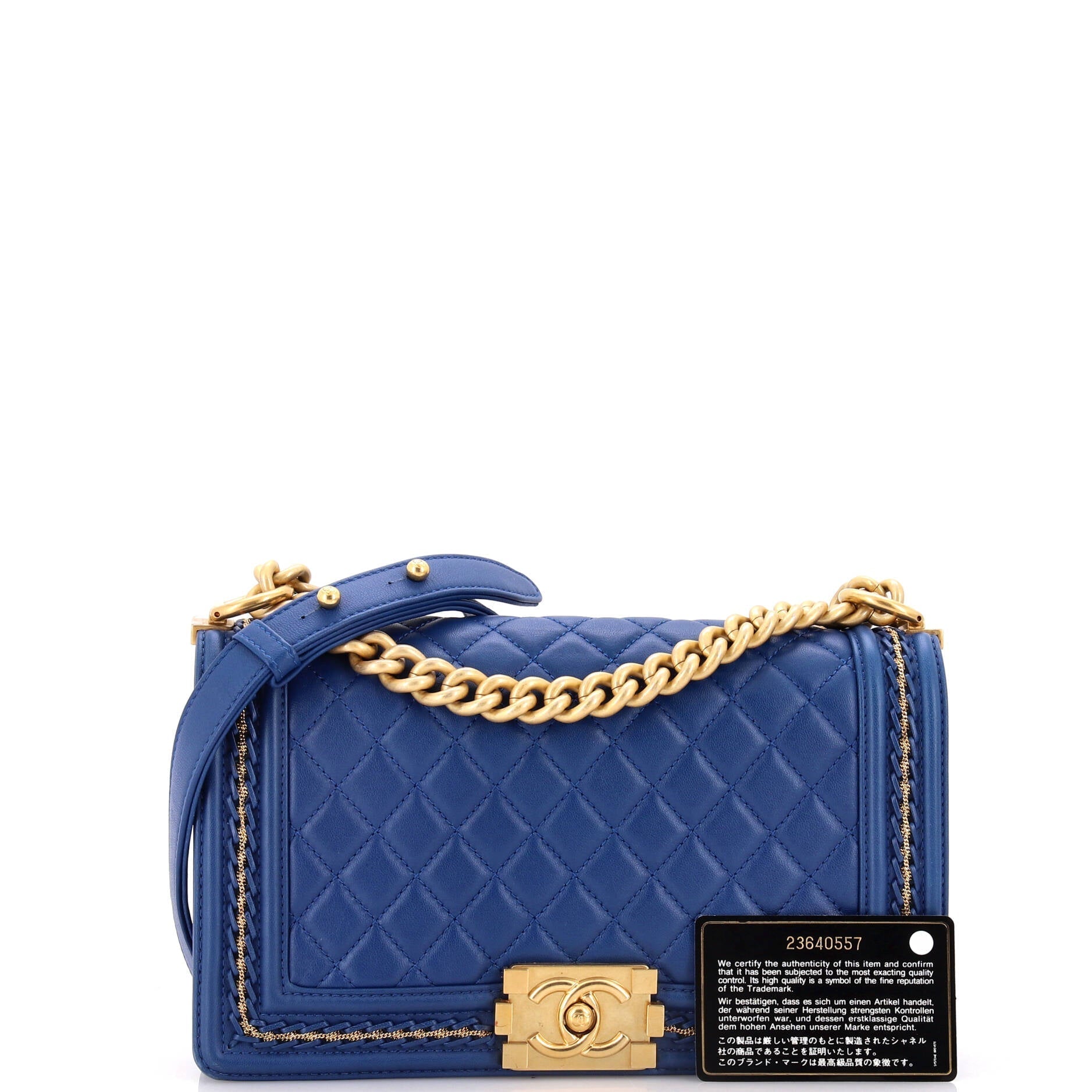 Chanel Boy Flap Bag Quilted Lambskin with Chain Detail Old Medium