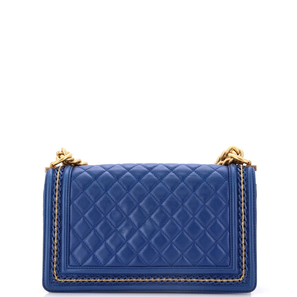 Chanel Boy Flap Bag Quilted Lambskin with Chain Detail Old Medium
