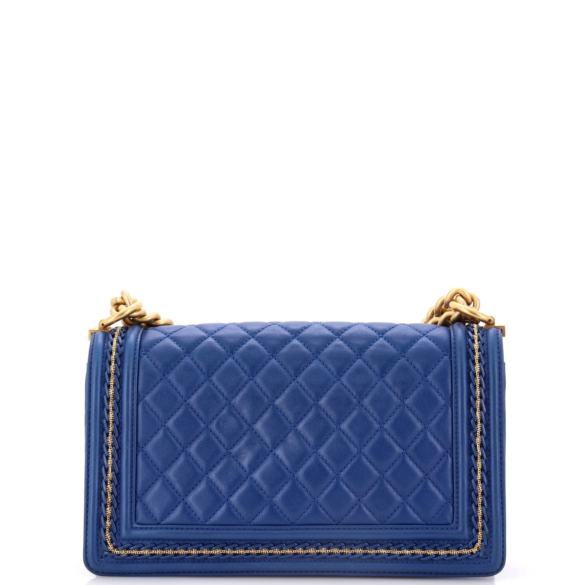 Chanel Boy Flap Bag Quilted Lambskin with Chain Detail Old Medium